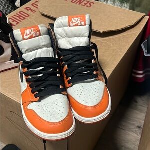 Nike Air Orange and White Sneakers